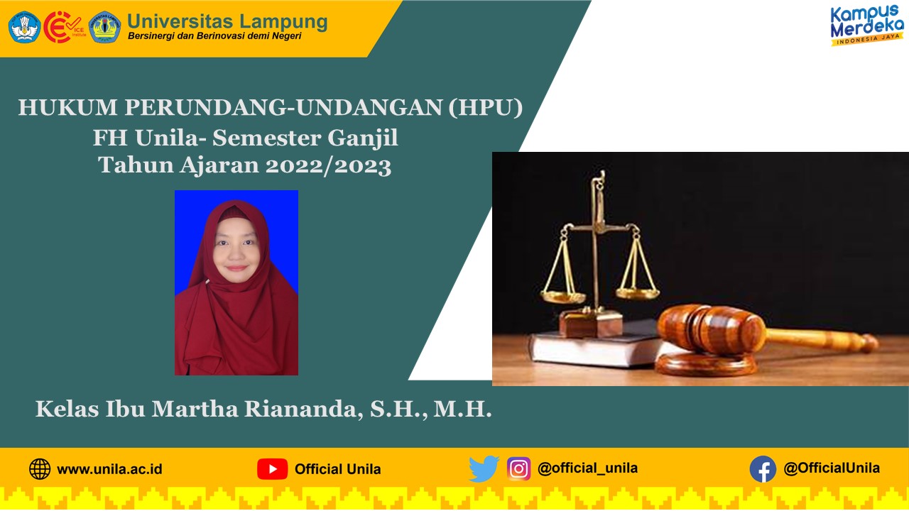 FH S1 ILMU HUKUM-HUKUM PERUNDANG-UNDANGAN (HPU) KELAS IBU MARTHA GANJIL 2022/2023