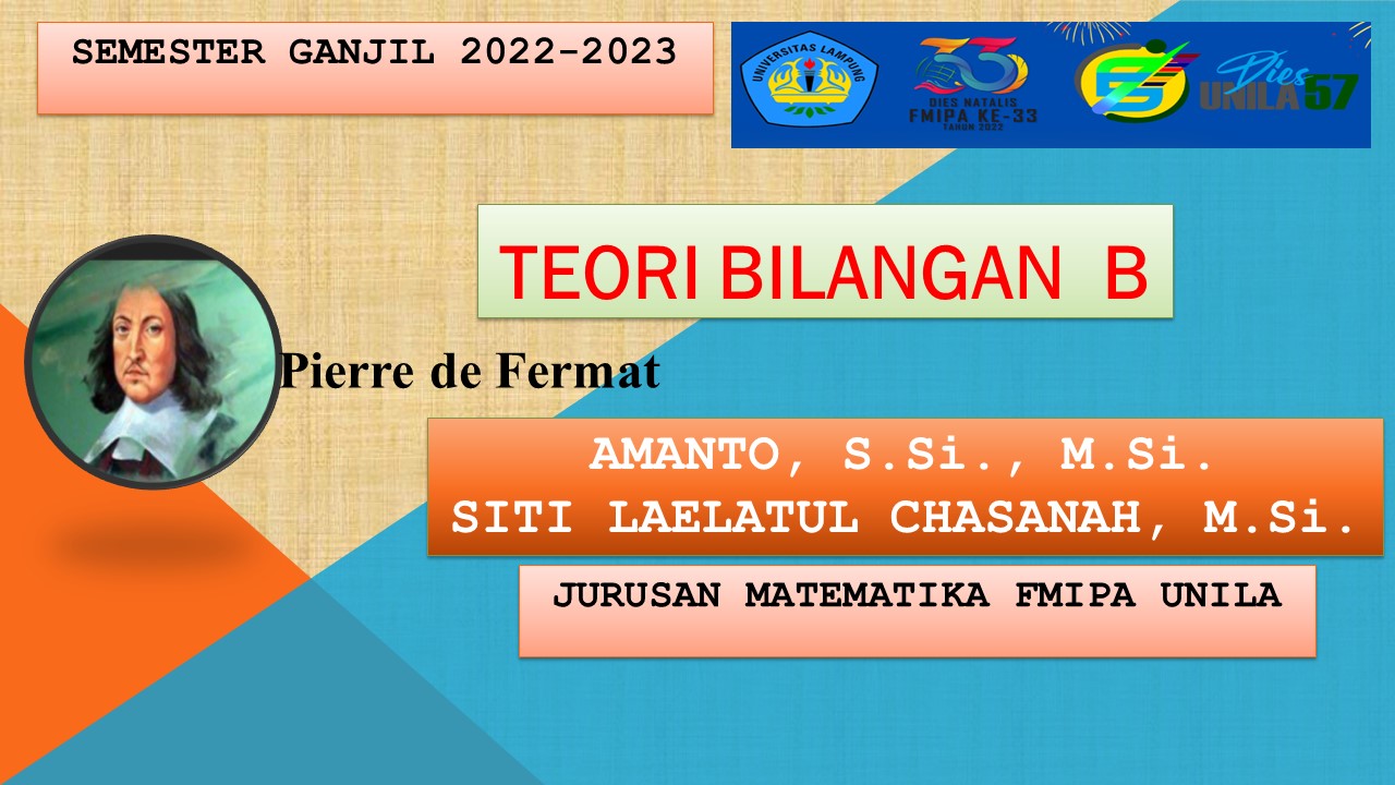 TEORI BILANGAN B GANJIL  2022/2023