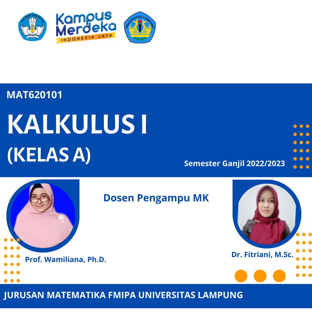 S1 Math_Kalkulus I Kelas A Semester Ganjil 2022/2023