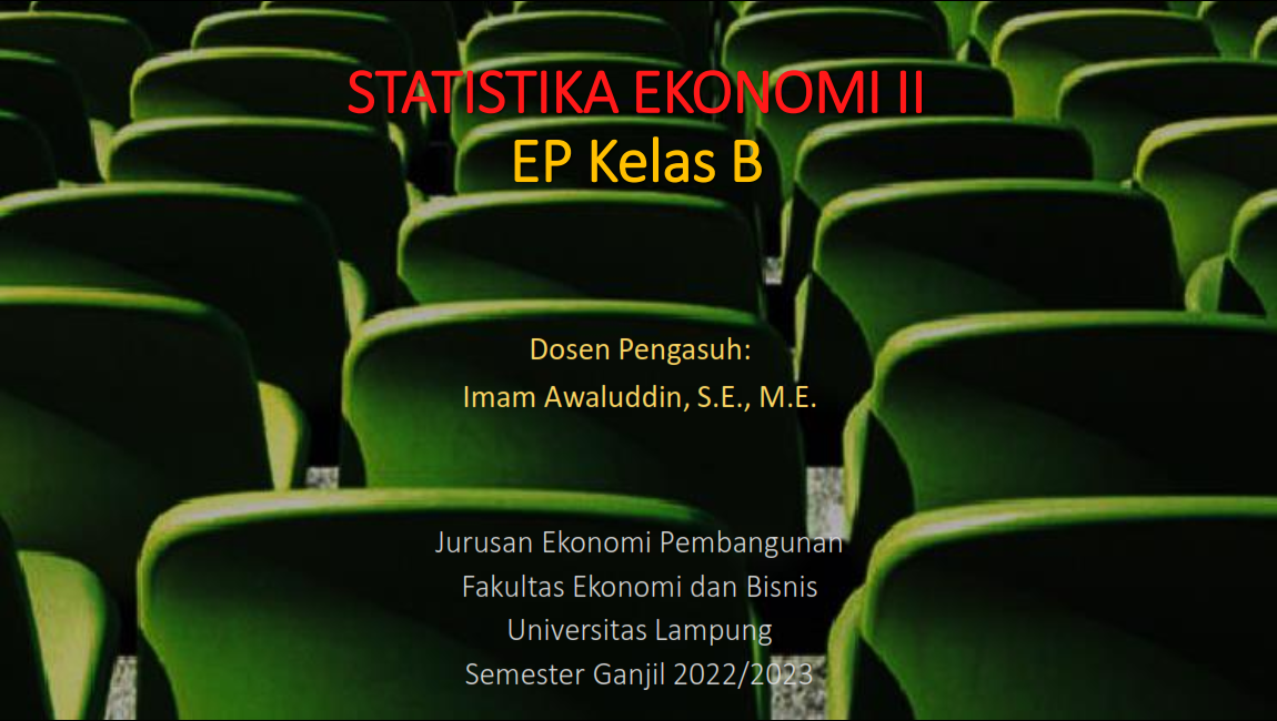 S1 EP STATISTIKA EKONOMI II EP KELAS B GANJIL 2022/2023