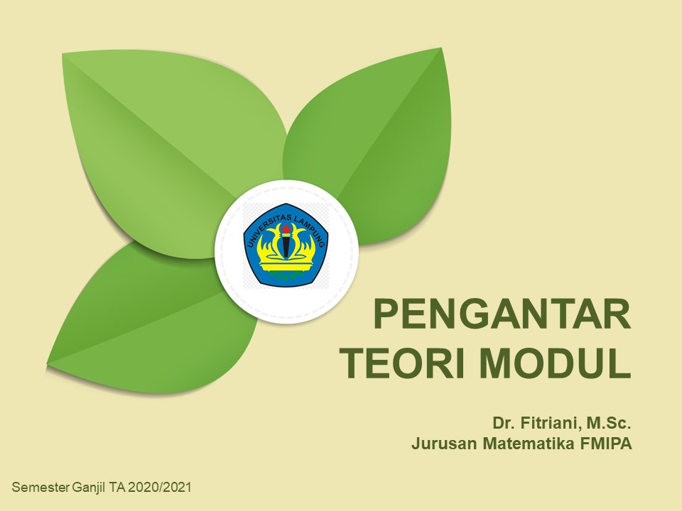 MAT616332-Pengantar Teori Modul Ganjil 2020/2021