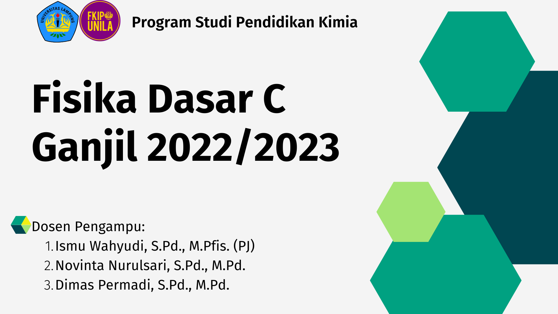 FISIKA DASAR KLS C PEND. KIMIA FKIP SMT GJL 2022/2023