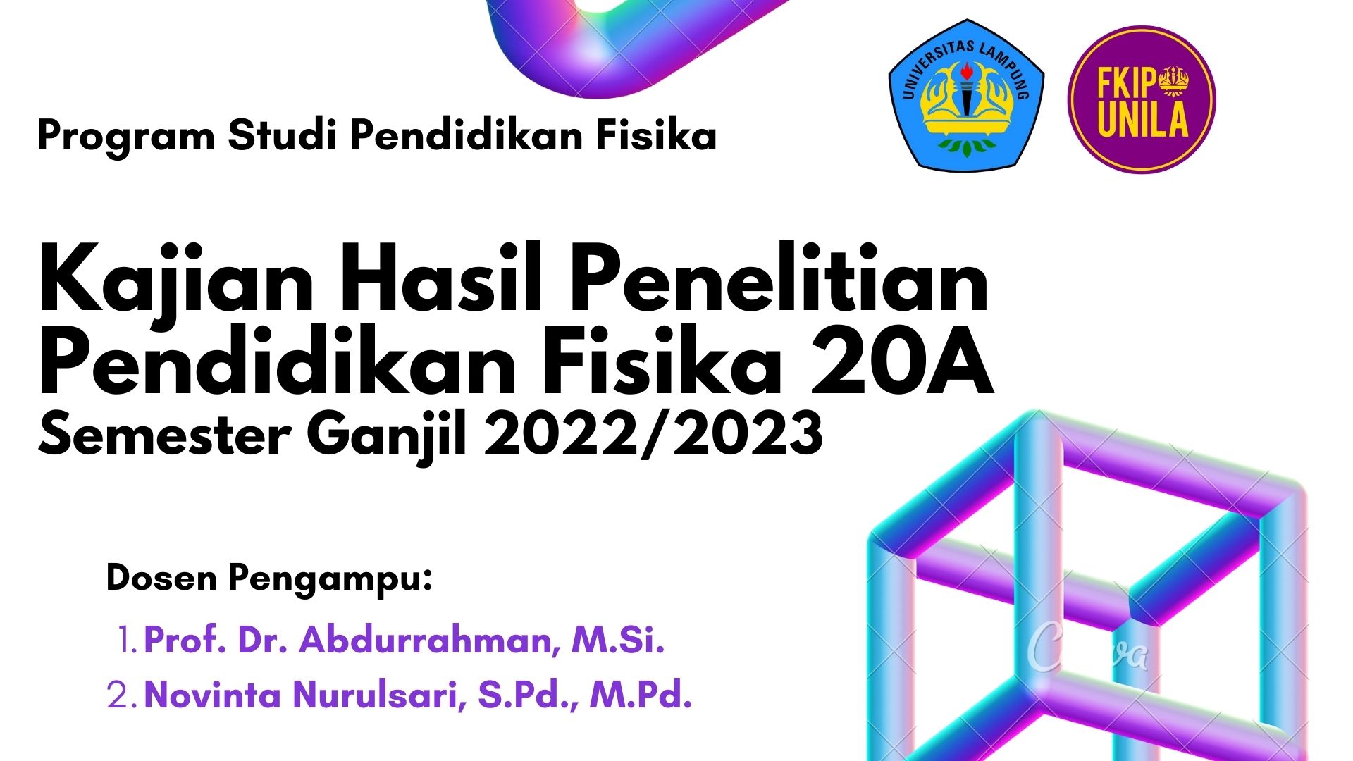 KAJIAN HASIL PENELITIAN PENDIDIKAN FISIKA 20A PSPF FKIP SMT GANJIL 2022/2023