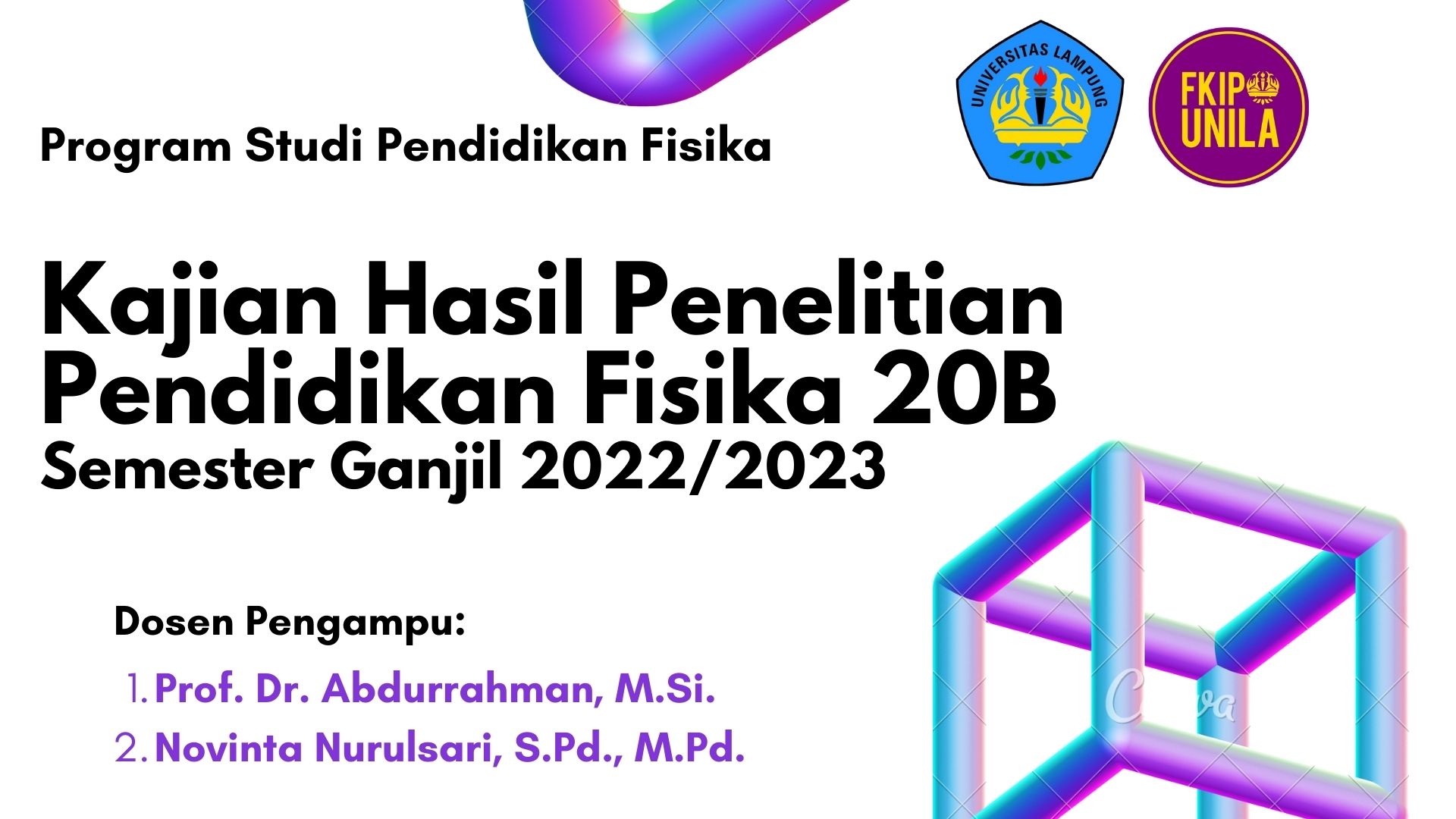 KAJIAN HASIL PENELITIAN PENDIDIKAN FISIKA 20B PSPF FKIP SMT GANJIL 2022/2023