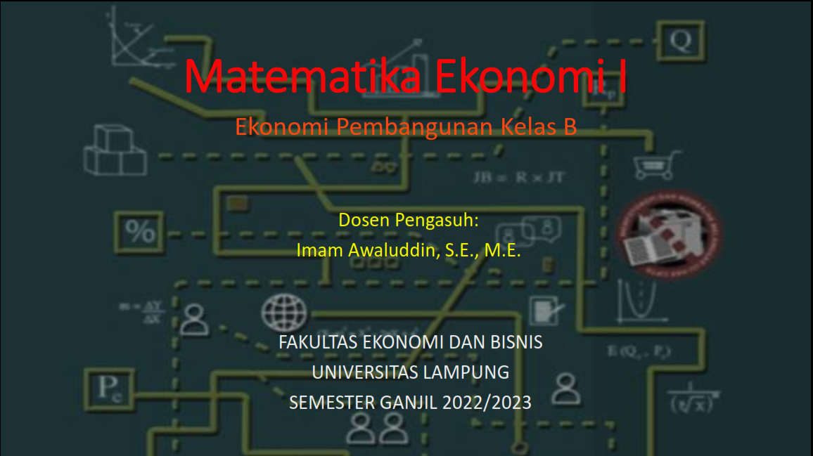 S1 EP Matematika Ekonomi I EP Kelas B Ganjil 2022/2023