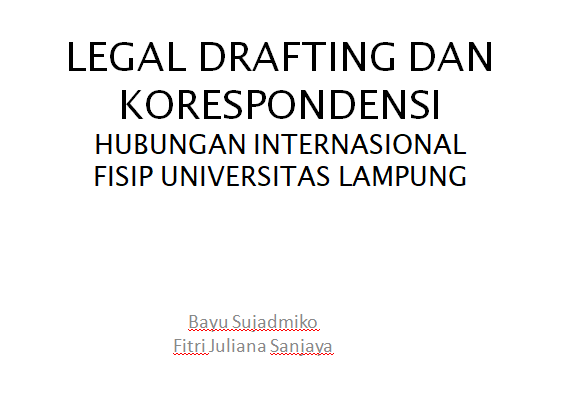 Legal Drafting dan Korespondensi Paralel