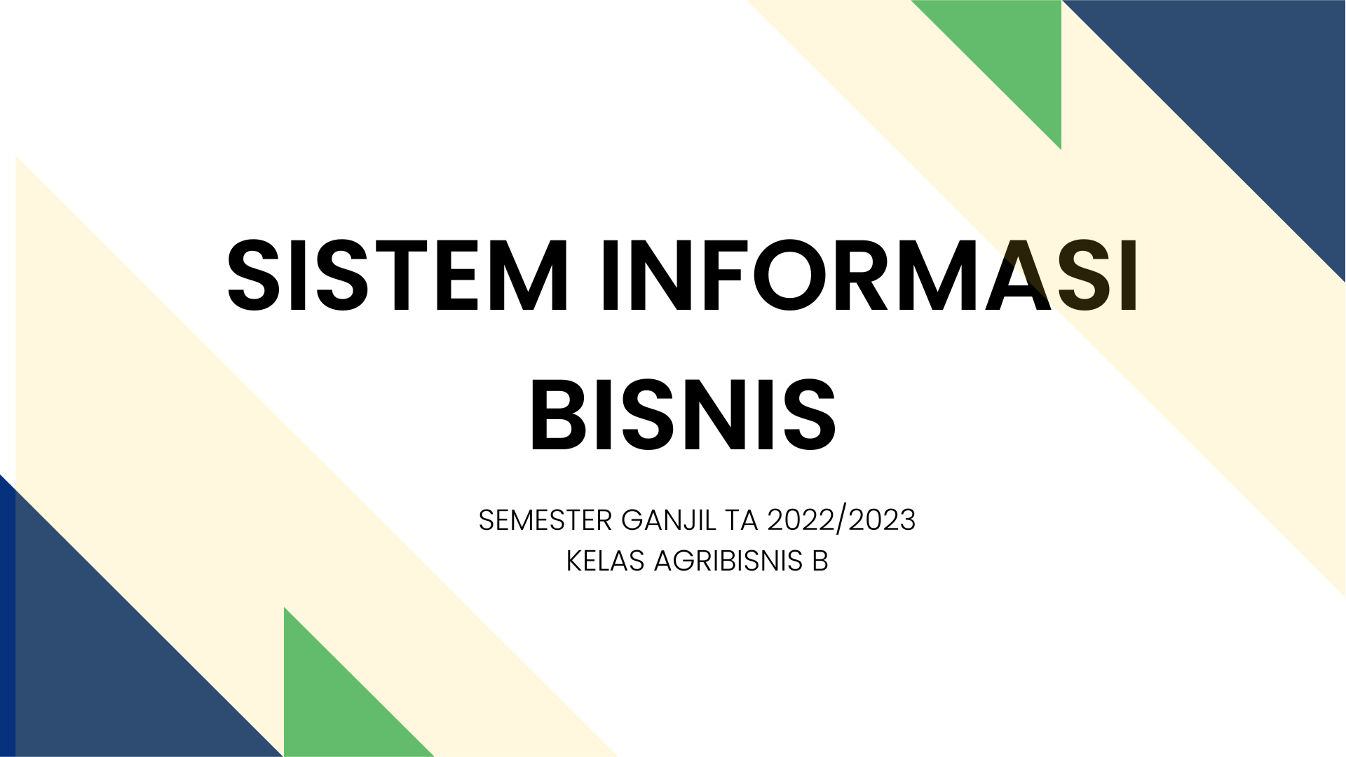 Sistem Informasi Bisnis AGB B 2022 2023