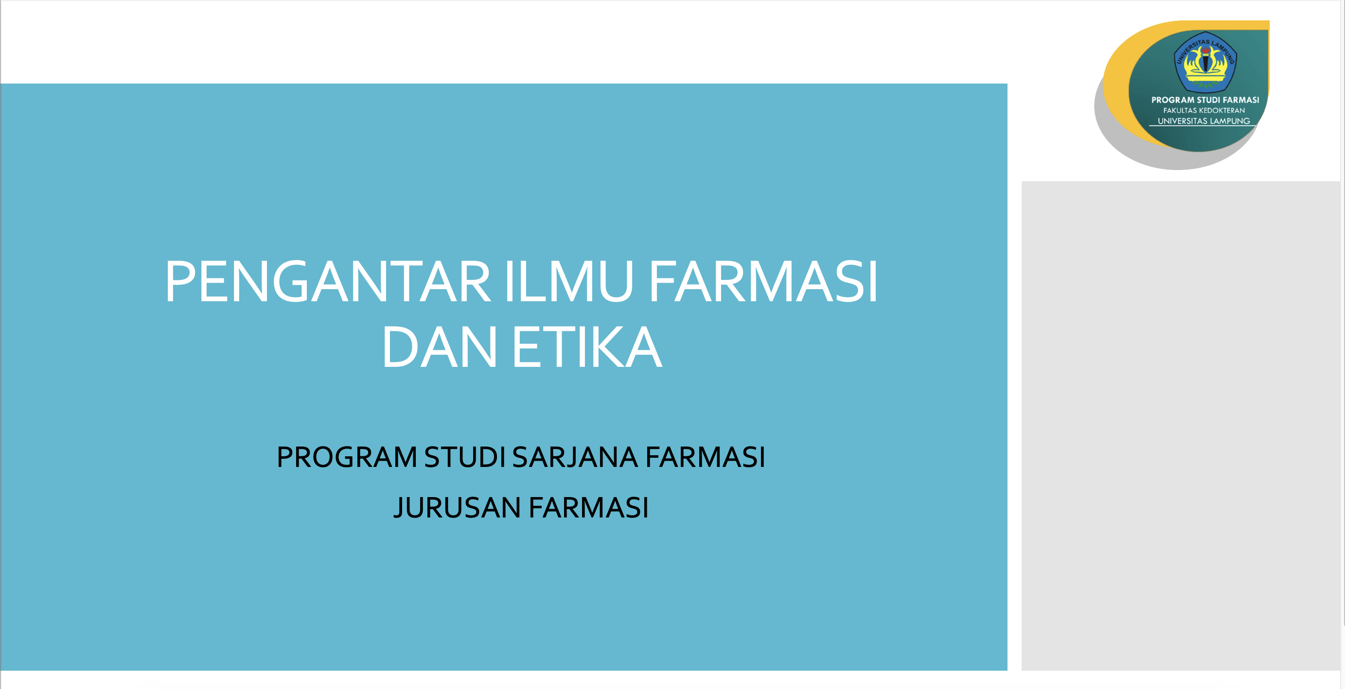 Pengantar Ilmu Farmasi dan Etika Kelas A