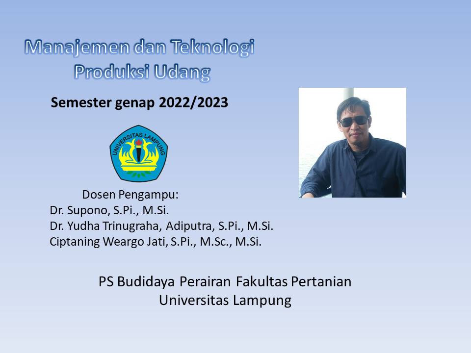 BDI_Manajemen dan Teknologi Produksi Udang Semester genap 2022/2023
