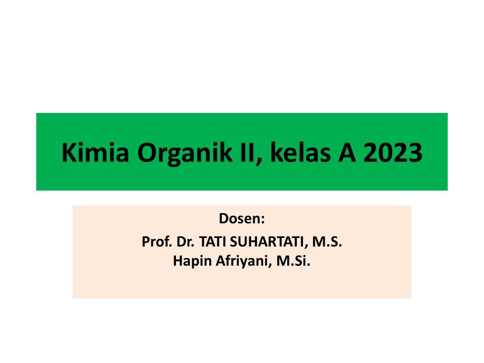 Kimia Organik II A 2023