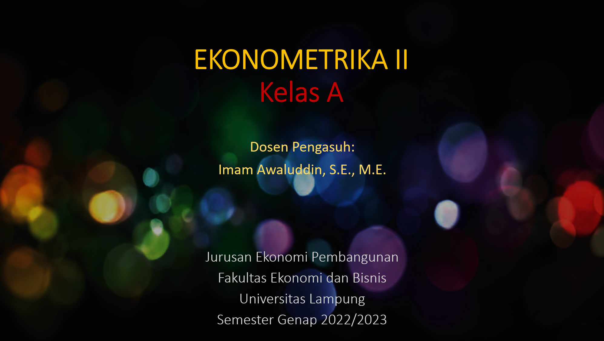 S1 EP - Ekonometrika II - Kelas A - Genap 2022/2023