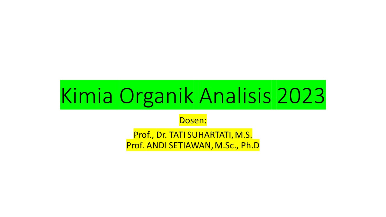 Kimia Organik Analisis 2023