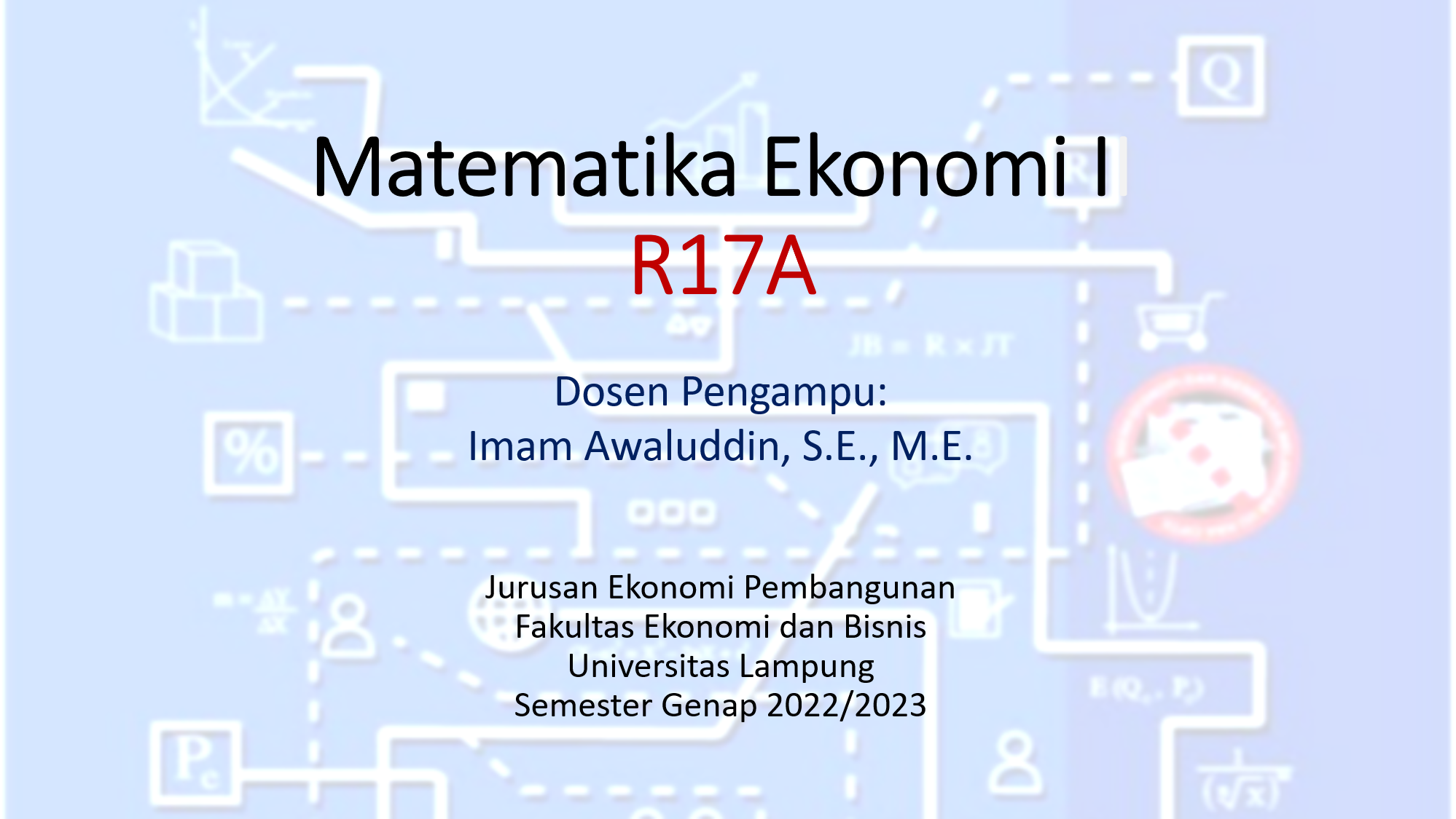 S1 EP - Matematika Ekonomi I - R17A - Genap 2022/2023