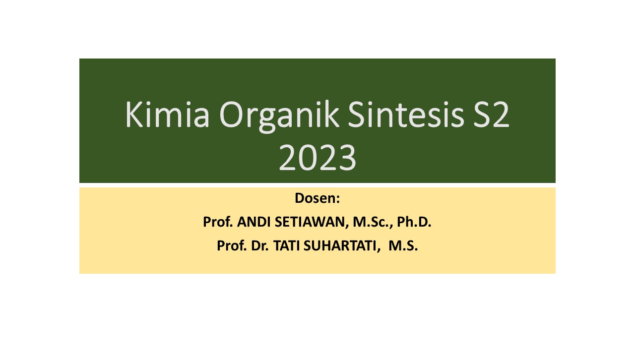 Kimia Organik Sintesis S2 2023