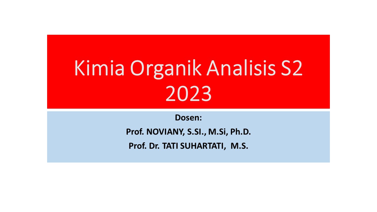 Kimia Organik Analisis S2 2023