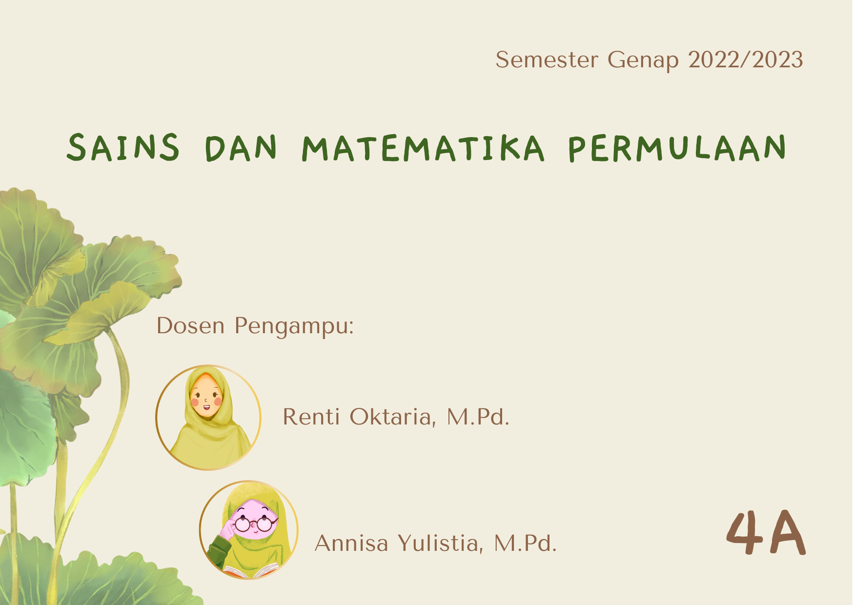 Sains dan Matematika Permulaan 4A (Genap 22-23)