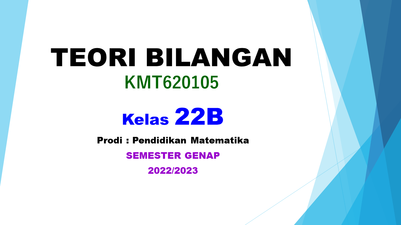 TEORI BILANGAN GENAP 2022/2023 KELAS 22B