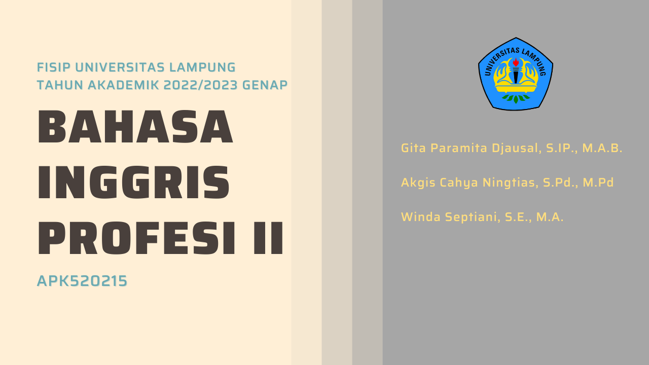 APK - Bahasa Inggris Profesi 2