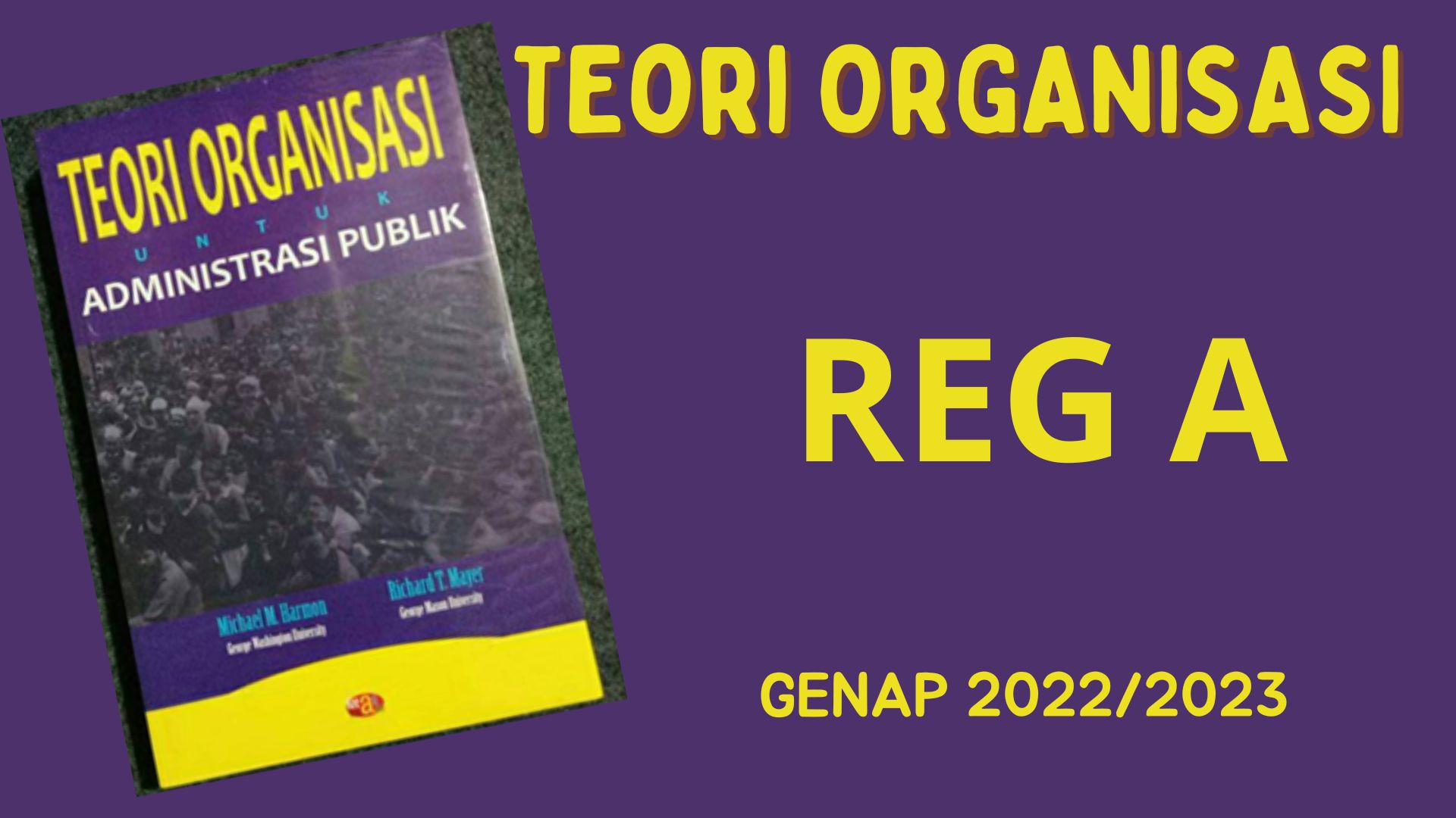 TEORI ORGANISASI  KELAS REG A