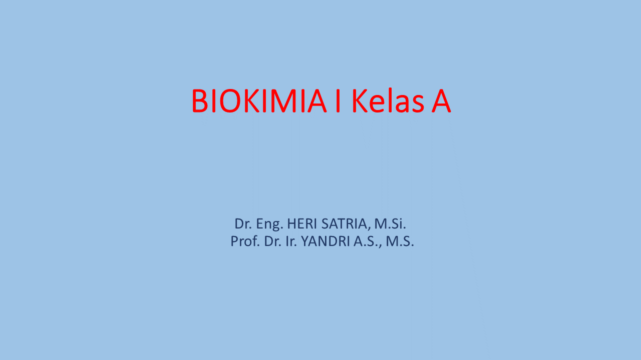 Biokimia I Kelas A Semester Ganjil 2023-2024