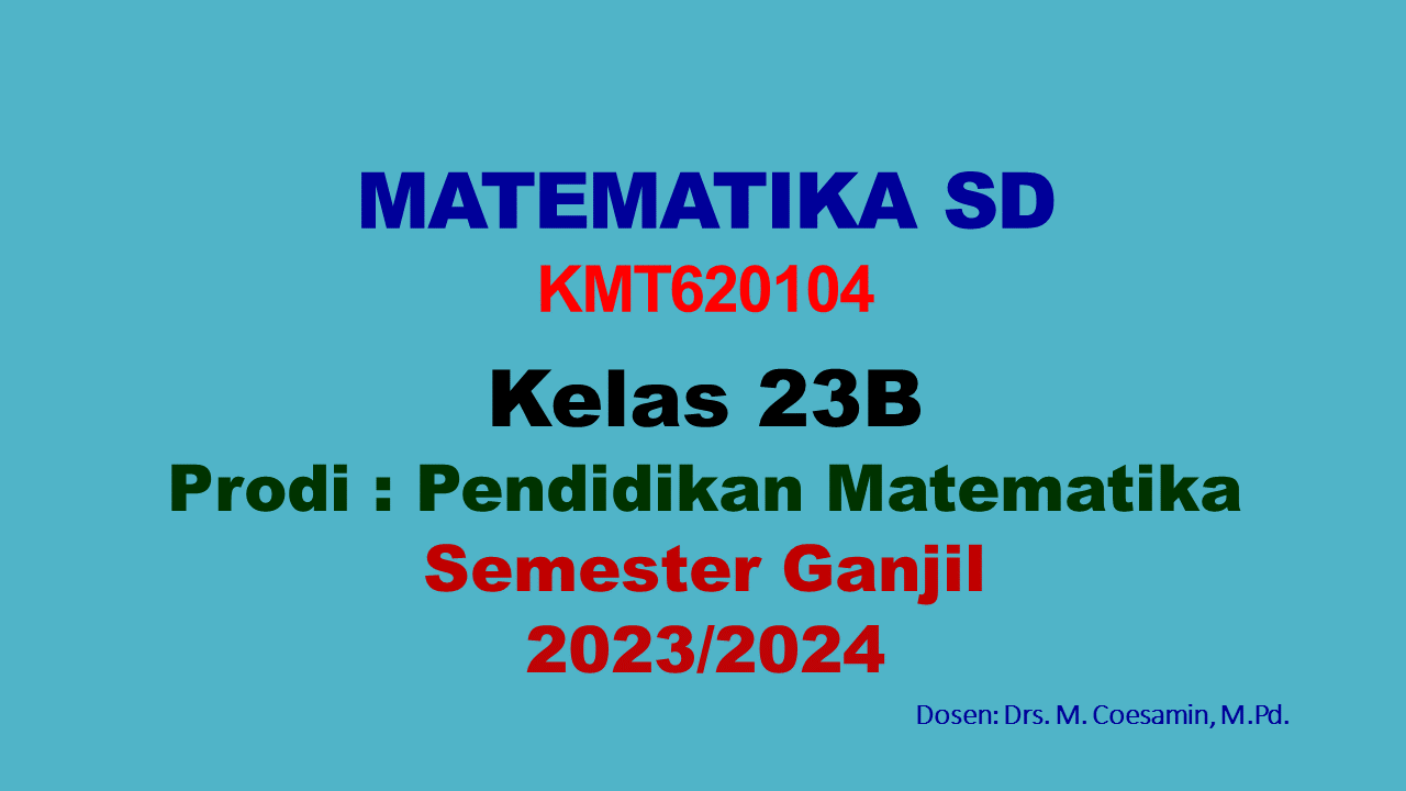 PSPM_Matematika SD_Kelas 23B_Ganjil_2023/2024