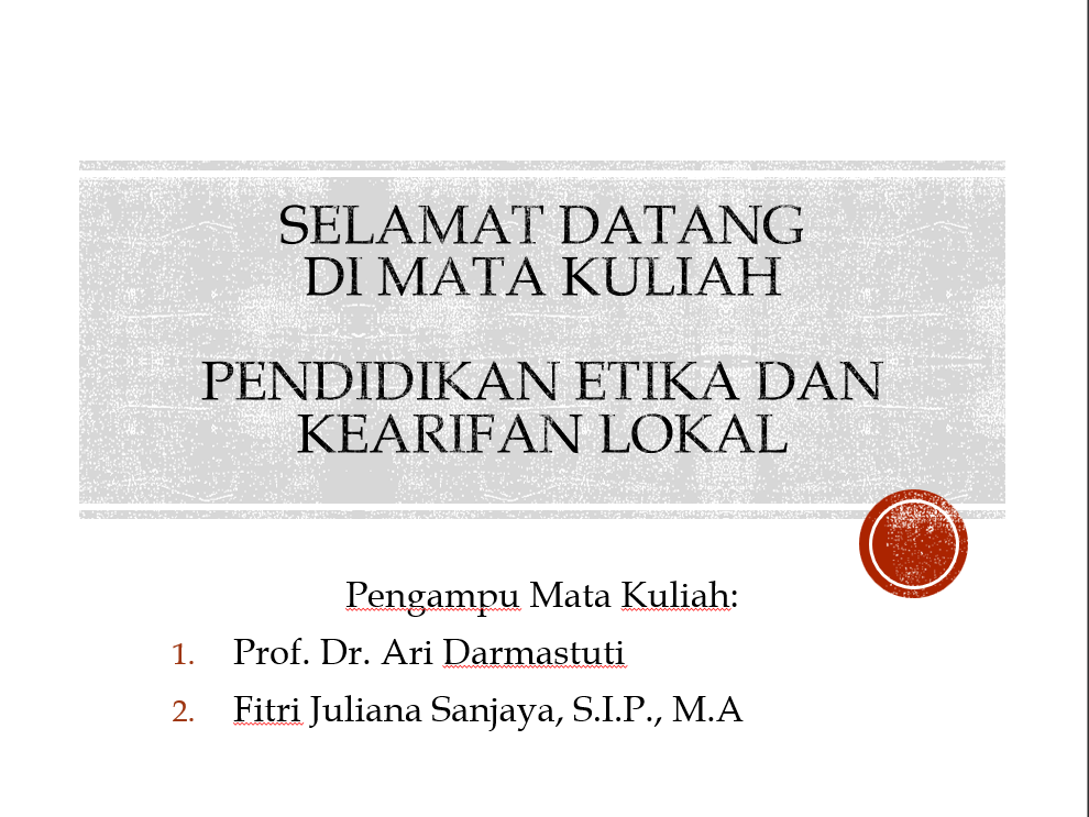 HI-PENDIDIKAN ETIKA DAN KEARIFAN LOKAL REGULER C