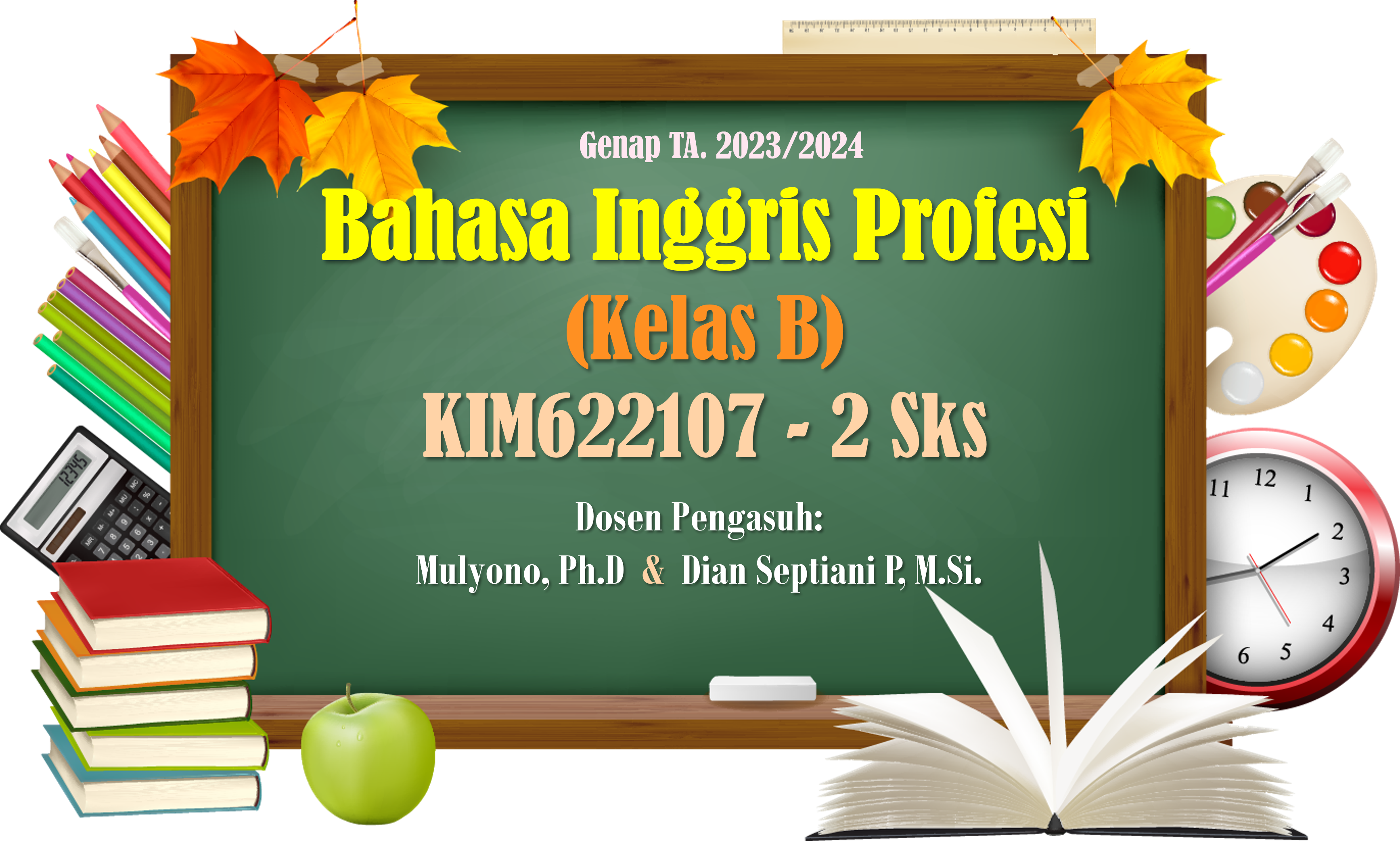 S1 Kimia_Bahasa Inggris Profesi_Kelas-B_Genap 2023/2024