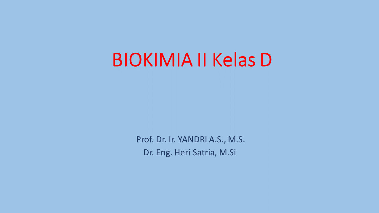 Biokimia II Kelas D Genap 2023-2024