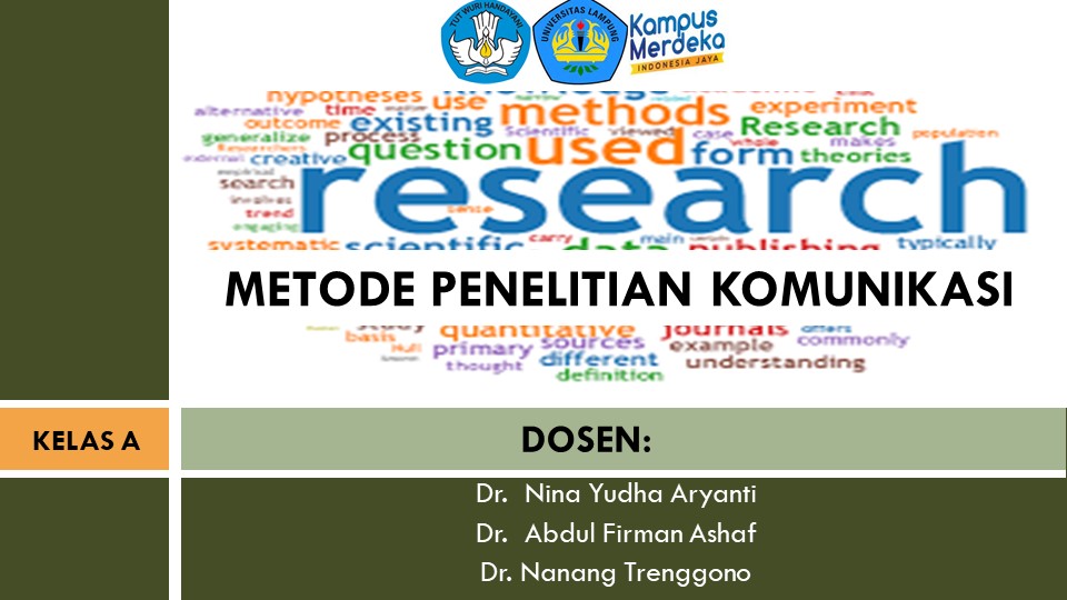 METODE PENELITIAN KOMUNIKASI (KELAS A)