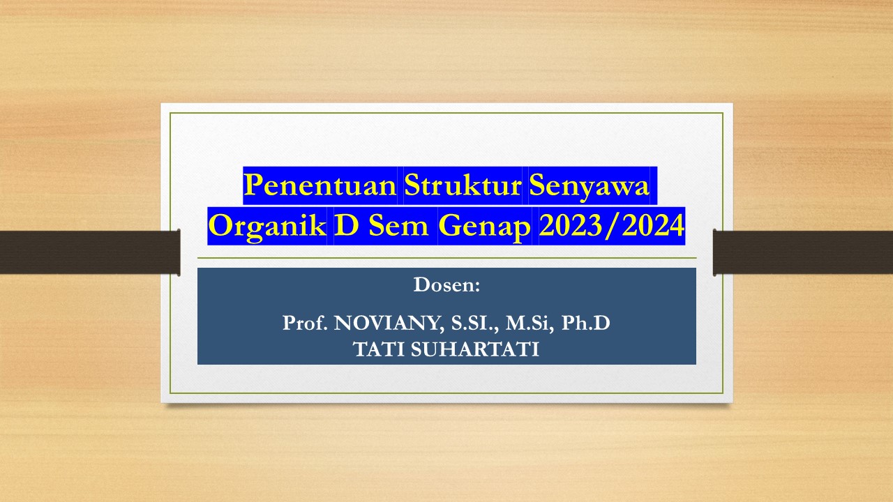 Penentuan Struktur Senyawa Organik D Sem Genap 2023/2024