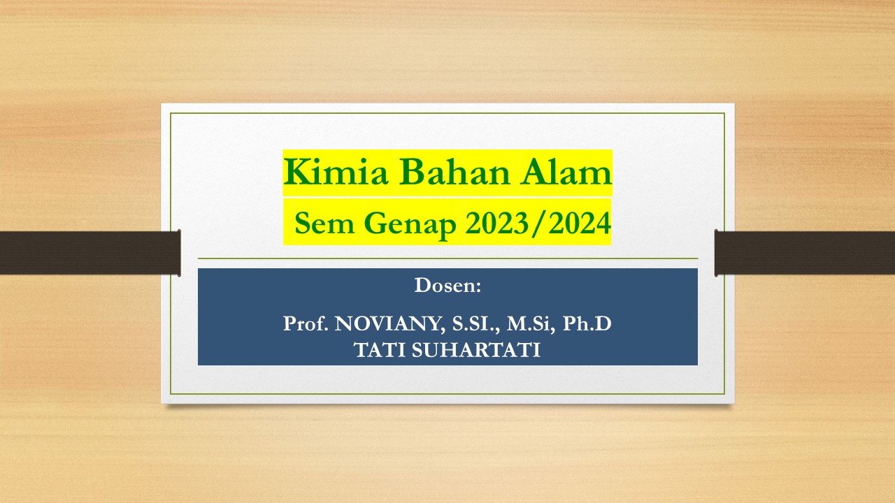 Kimia Bahan Alam S1 Sem. Genap 2023/2024