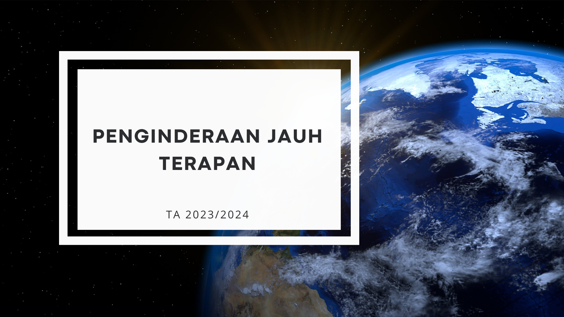 Penginderaan Jauh Terapan