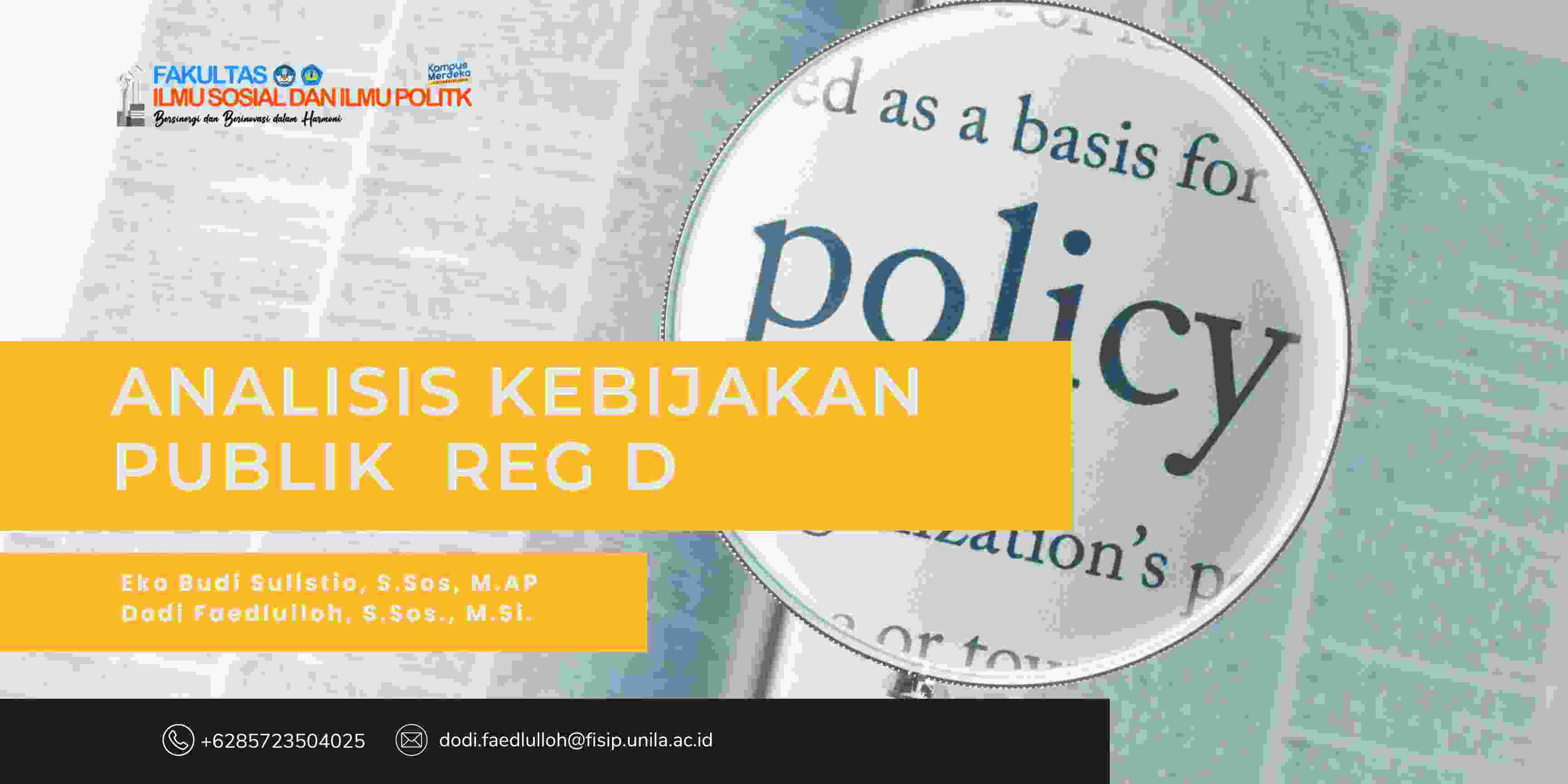 Analisis Kebijakan Publik REG D