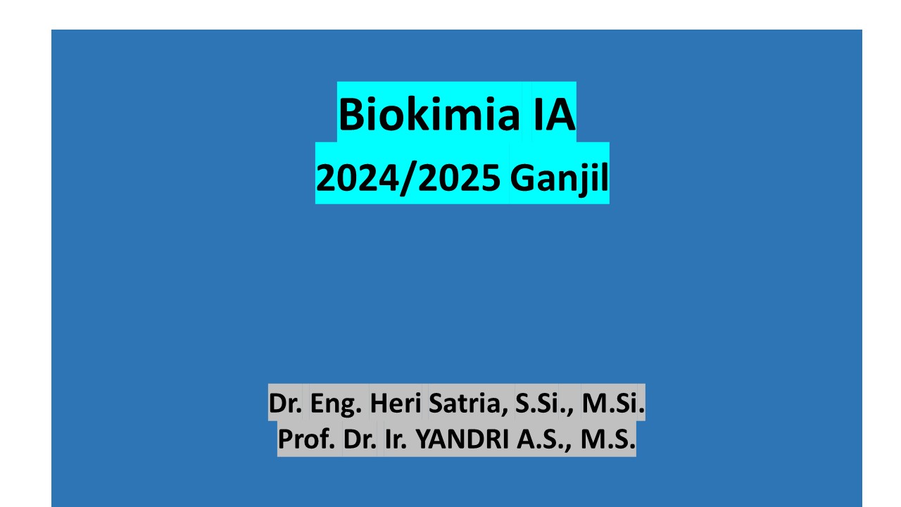 Biokimia I Kelas A Ganjil 2024-2025