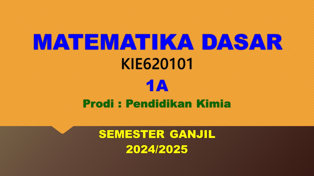 PS Pend Kimia_Matematika Dasar 1A_ Ganjil_2024/2025