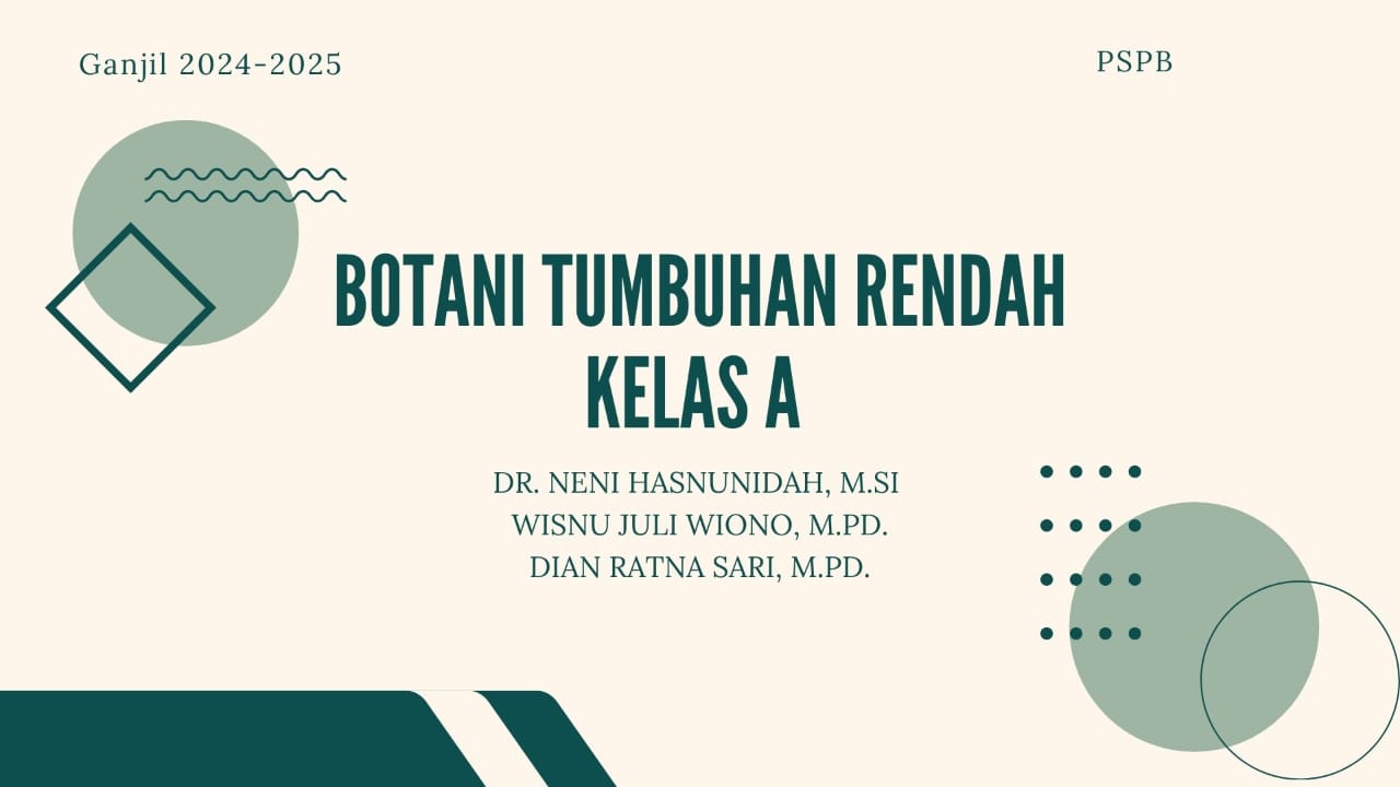 Botani Tumbuhan Rendah A Ganjil 2024-2025