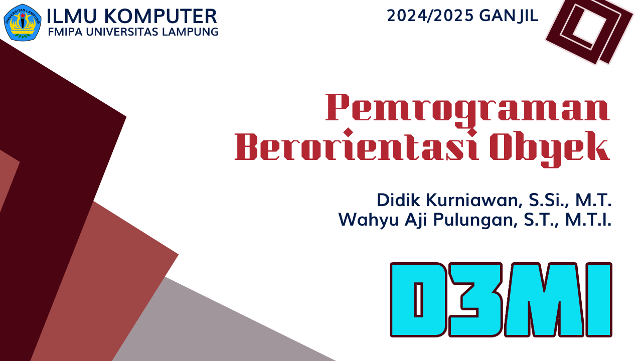 [24/25 GANIL][D3MI] Pemrograman Berorientasi Objek - D3MI