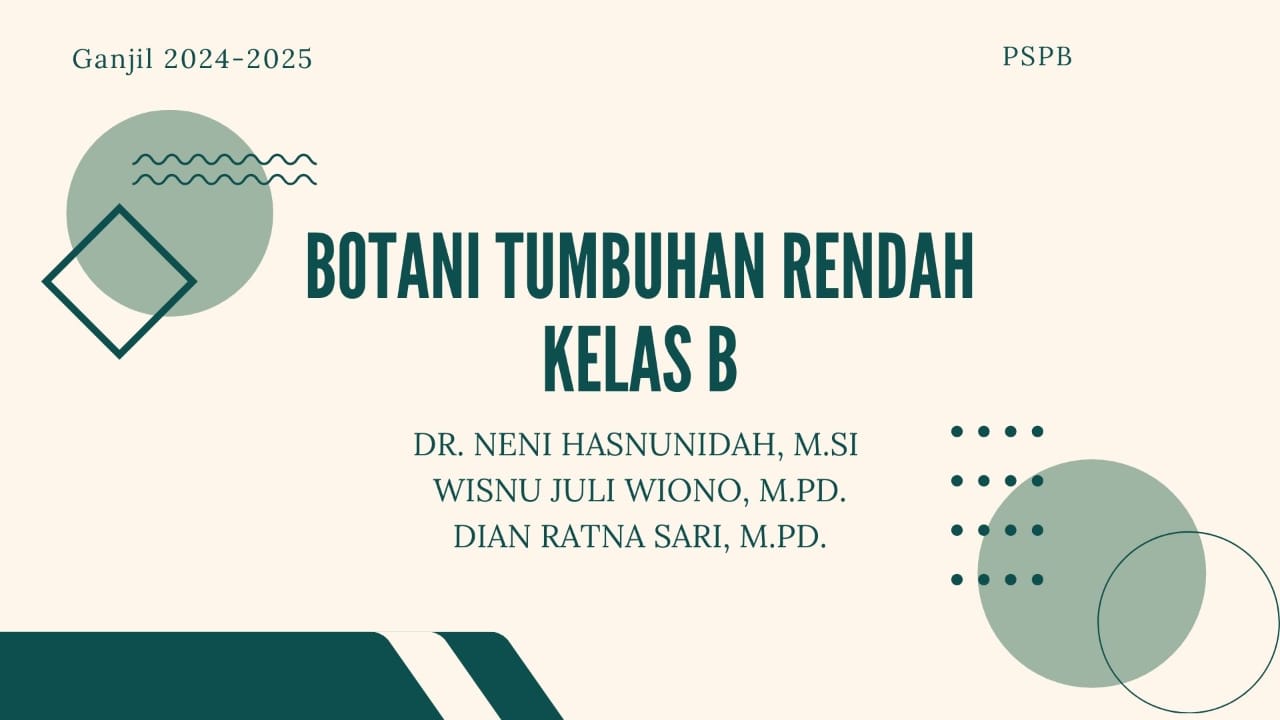 Botani Tumbuhan Rendah B Ganjil 2024-2025
