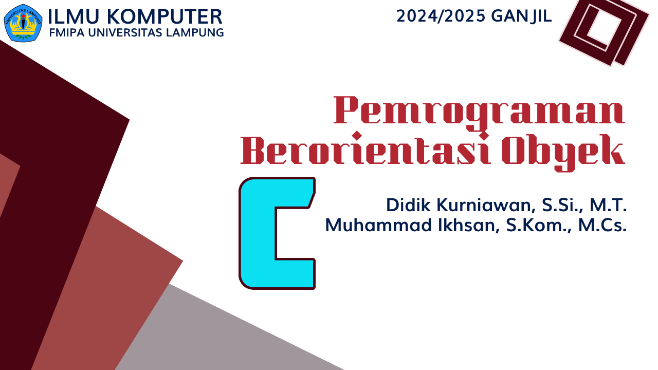 [24/25 GANIL][S1 ILKOM] PEMROGRAMAN BERORIENTASI OBJEK - C