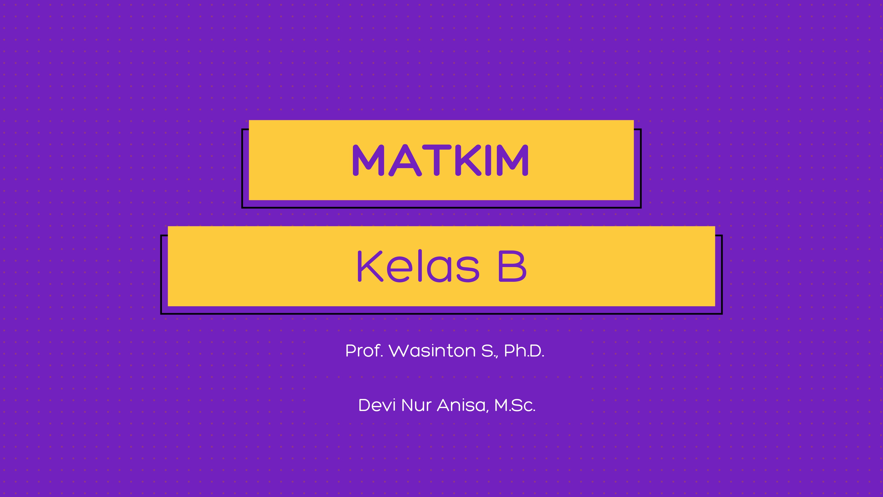 S1 Kimia-Matematika Kimia-Kelas B-Ganjil 2024/2025