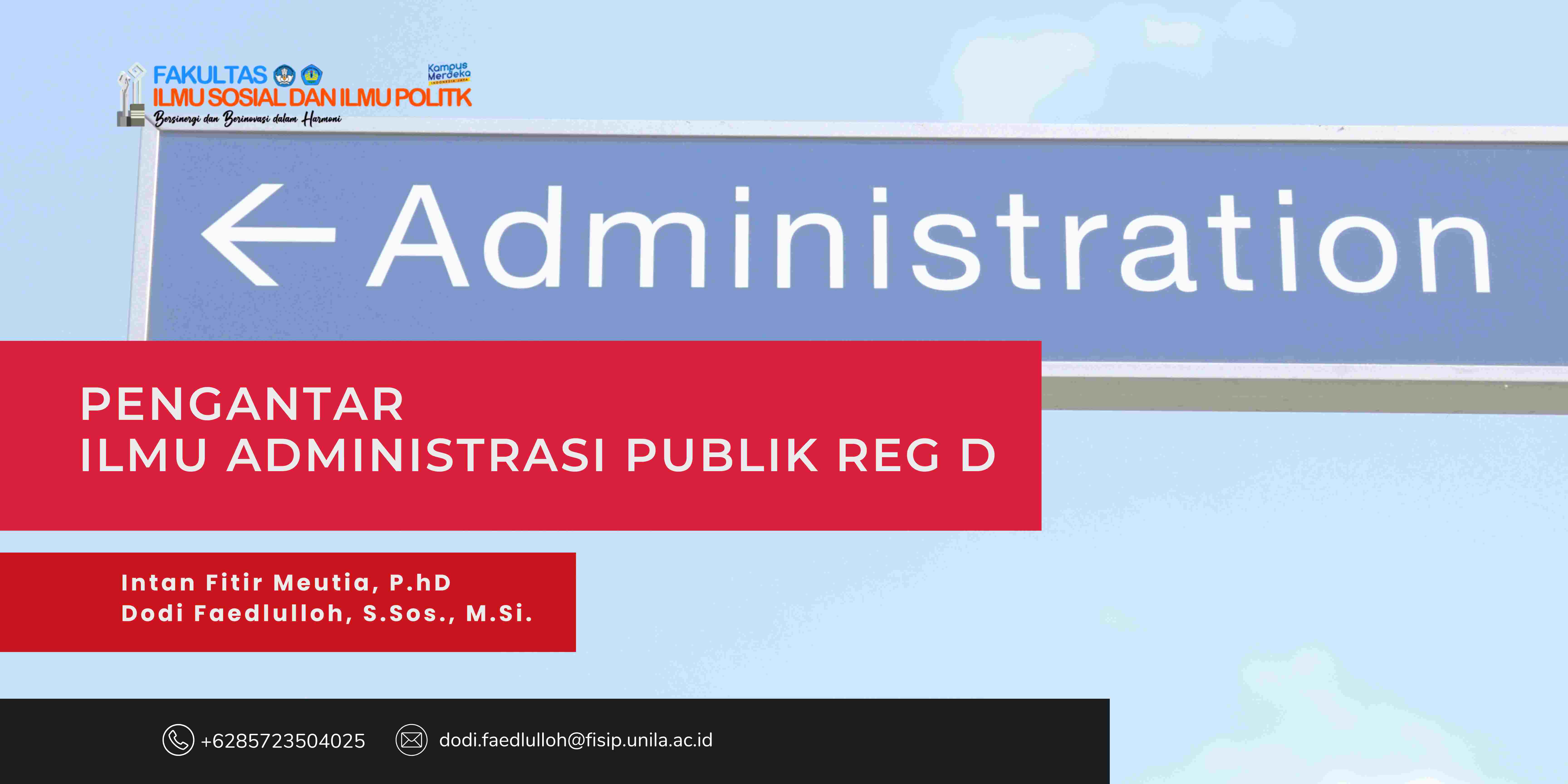 Pengantar Ilmu Administrasi Publik REG D