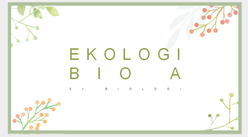 Ekologi BIO A 2024/2025