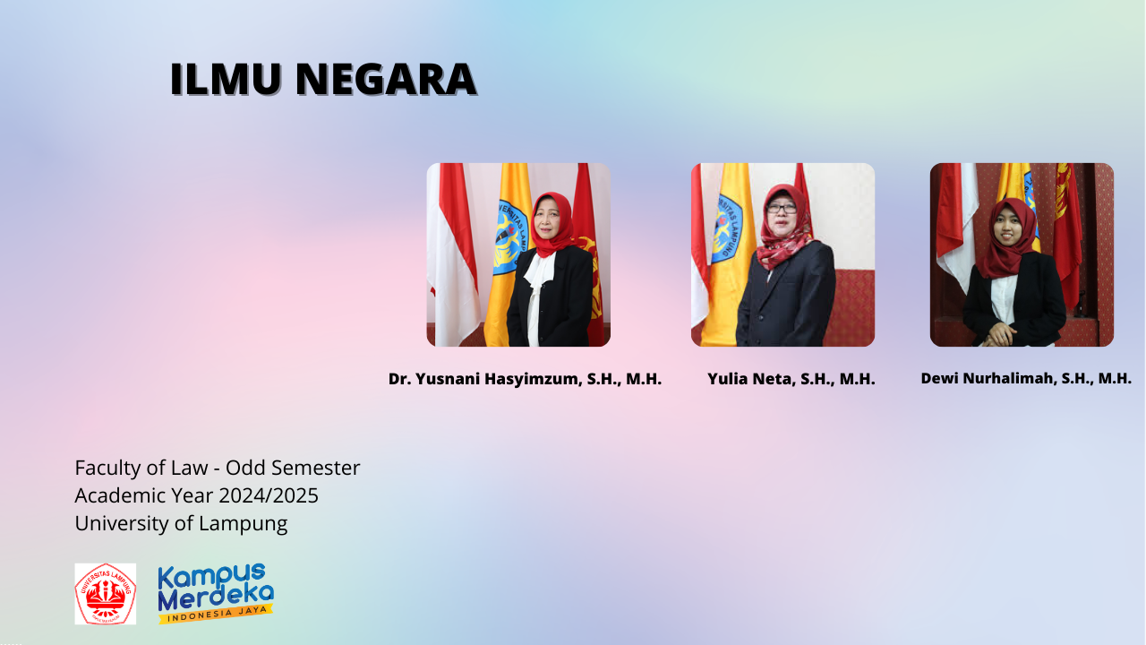 FH S1 ILMU NEGARA Kelas Ibu Dewi Nurhalimah, S.H., M.H. 2023/2024