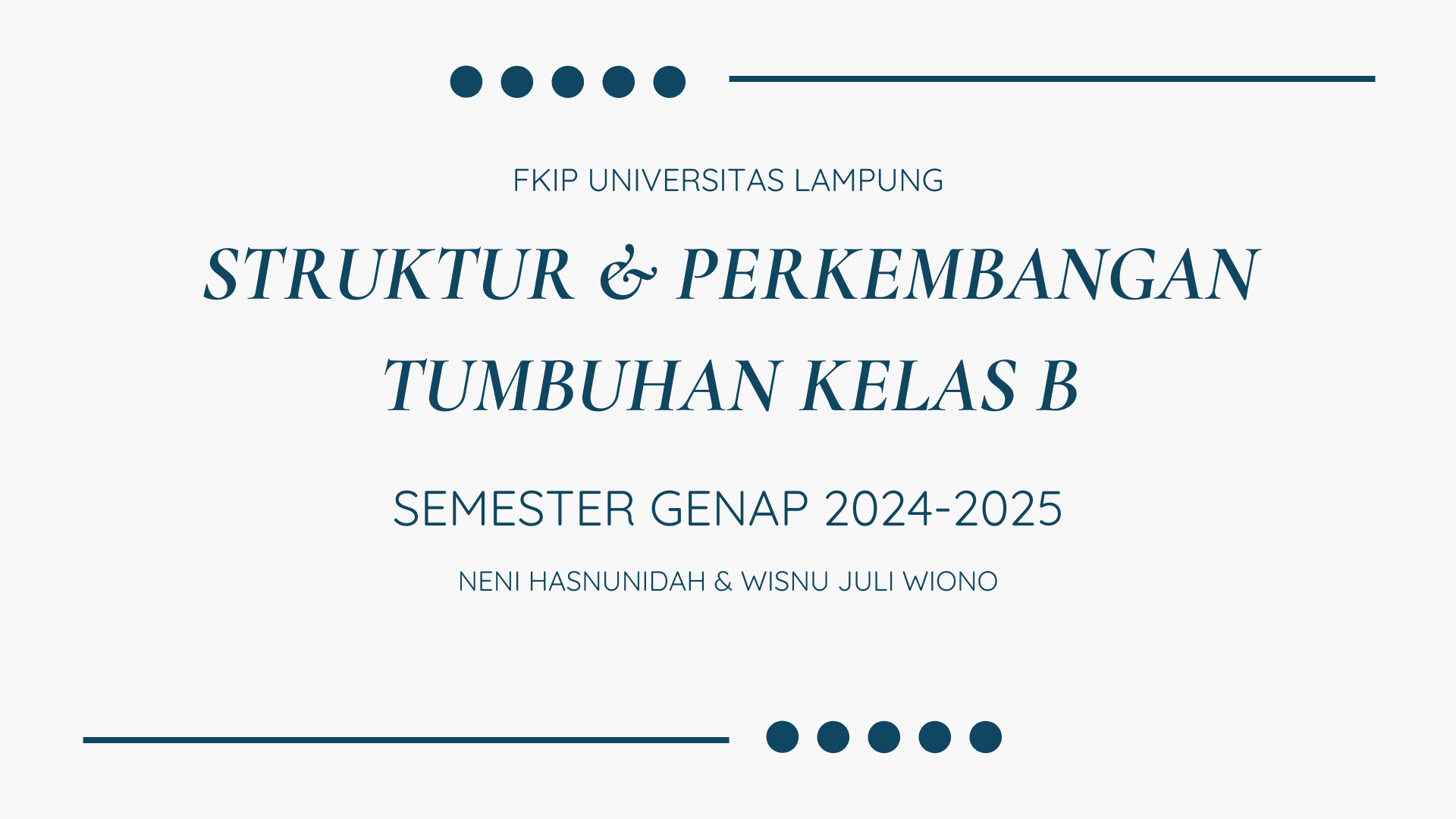 Struktur &amp; Perkembangan Tumbuhan Genap 2024-2025 Kelas B