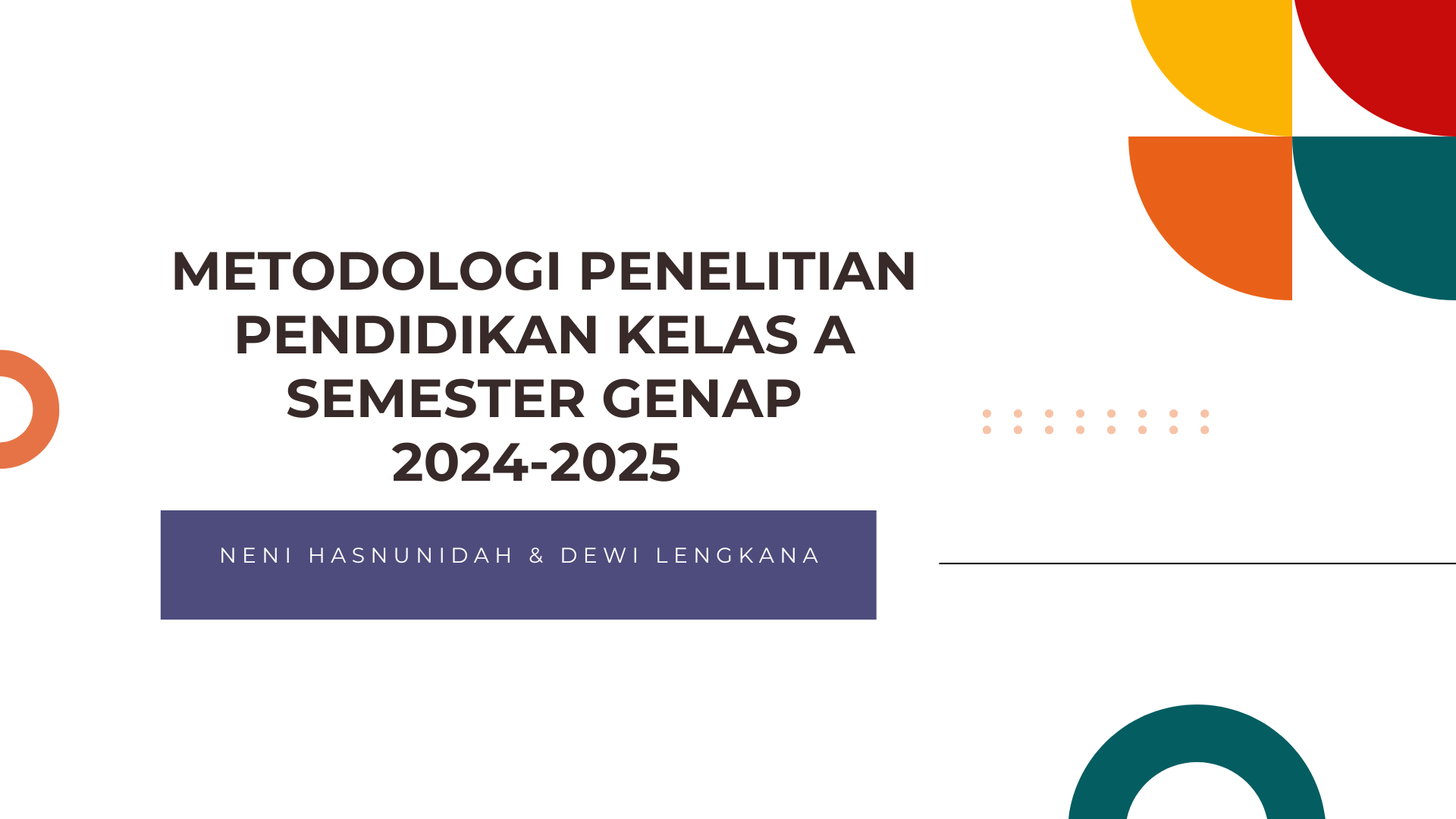 Metodologi Penelitian Pendidikan Kelas A Genap 2024-2025