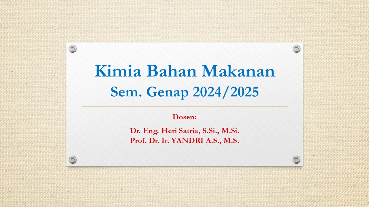 Kimia Bahan Makanan Sem. Genap 2024/2025