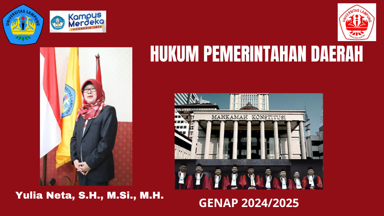  FH S1 PEMERINTAHAN DAERAH (PEMDA) KELAS IBU YULIA NETA, S.H., M.Si., M.H. GENAP 2024/2025