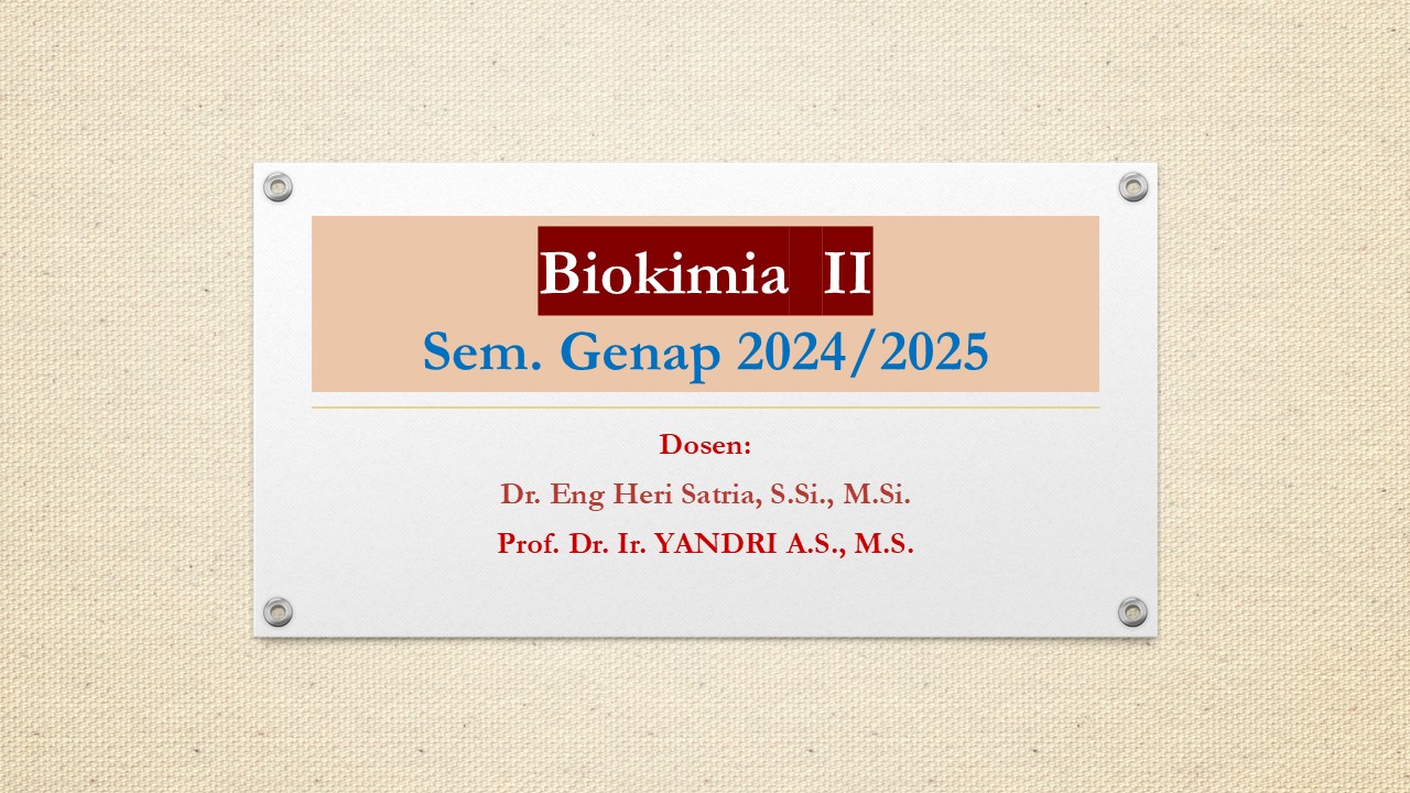 Biokimia II Sem. Genap 2024/2025