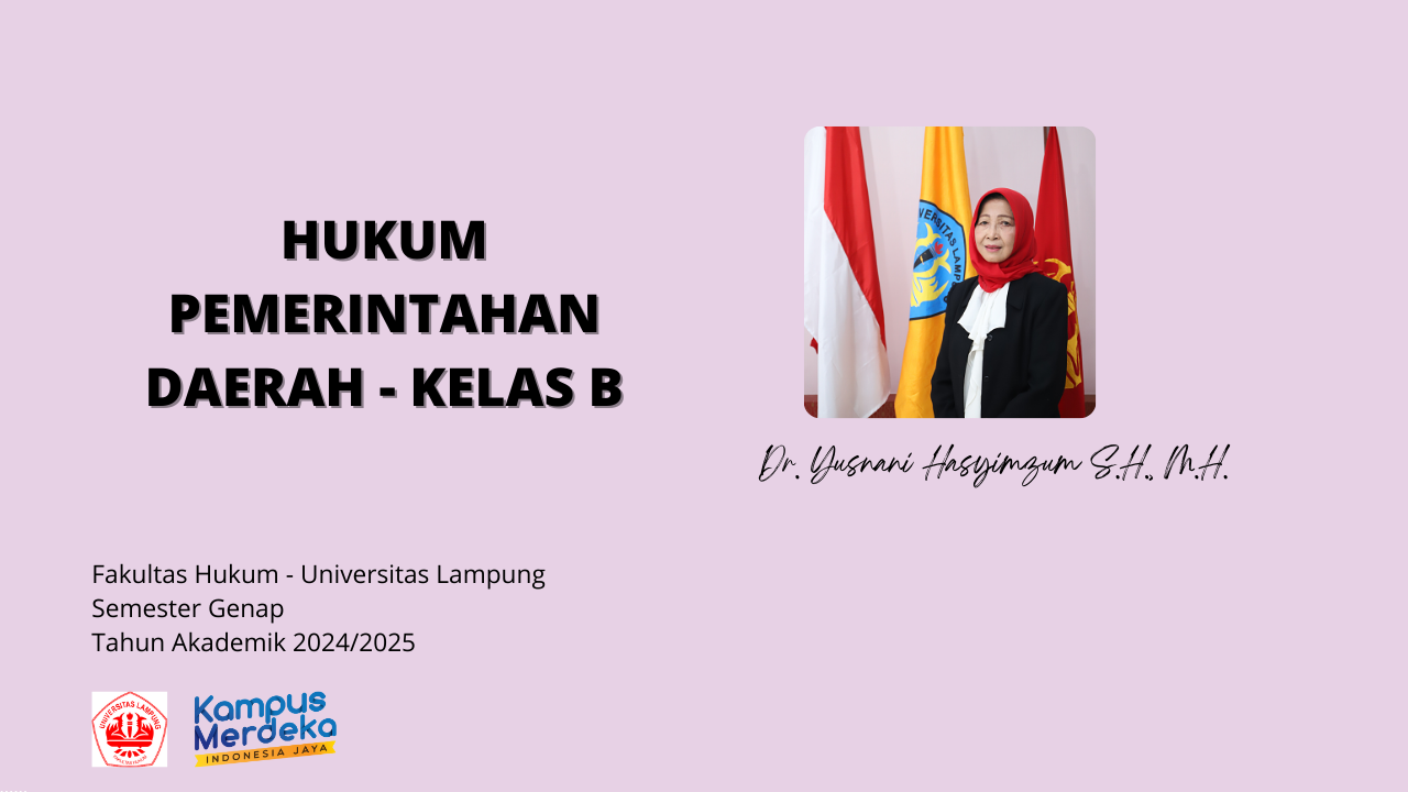 FH S1 - Hukum Pemerintahan Daerah - Genap 2024/2025 - Ibu Yusnani