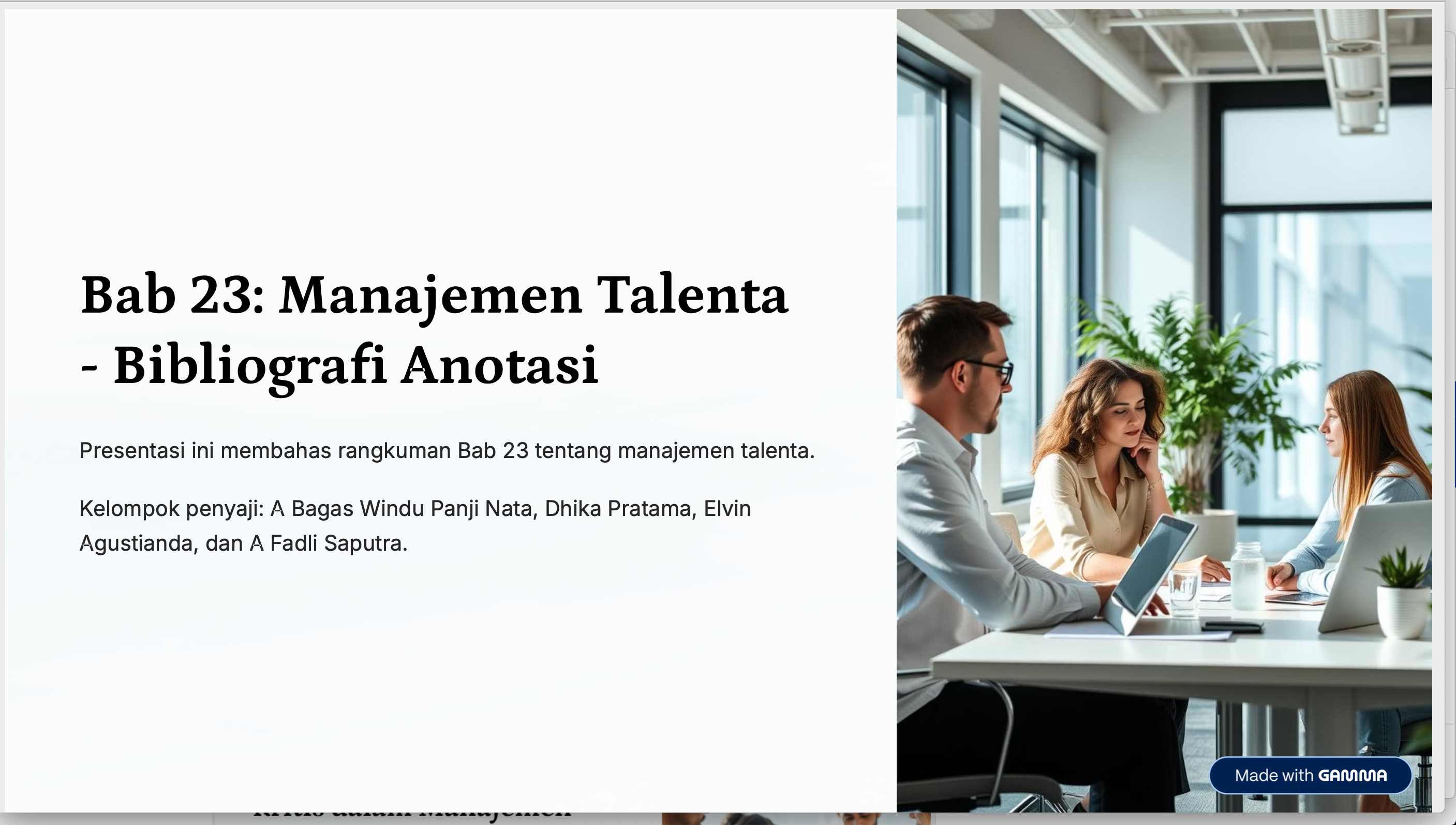 Ch 23. Talent Management